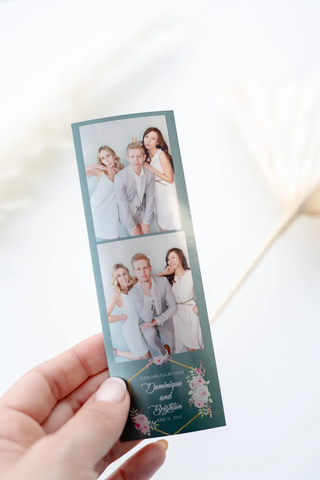 Photo strip held up
