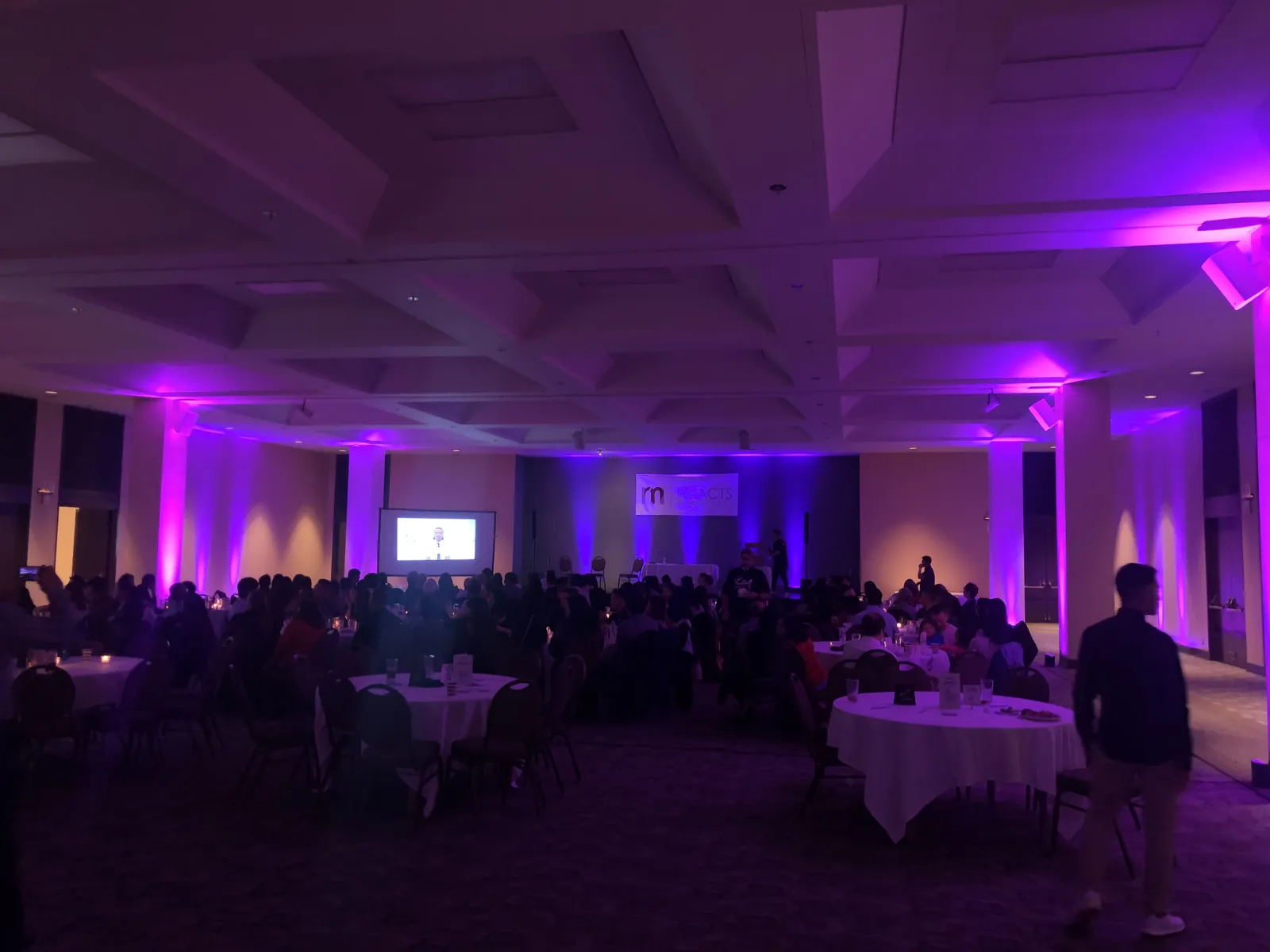 Ballroom with purple uplighting