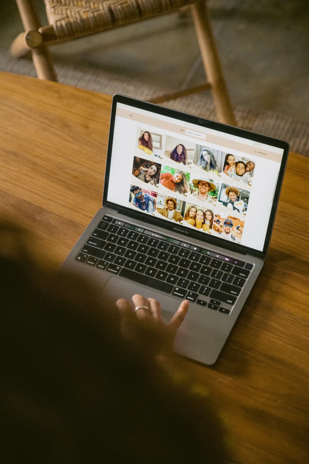 Virtual booth gallery on a laptop