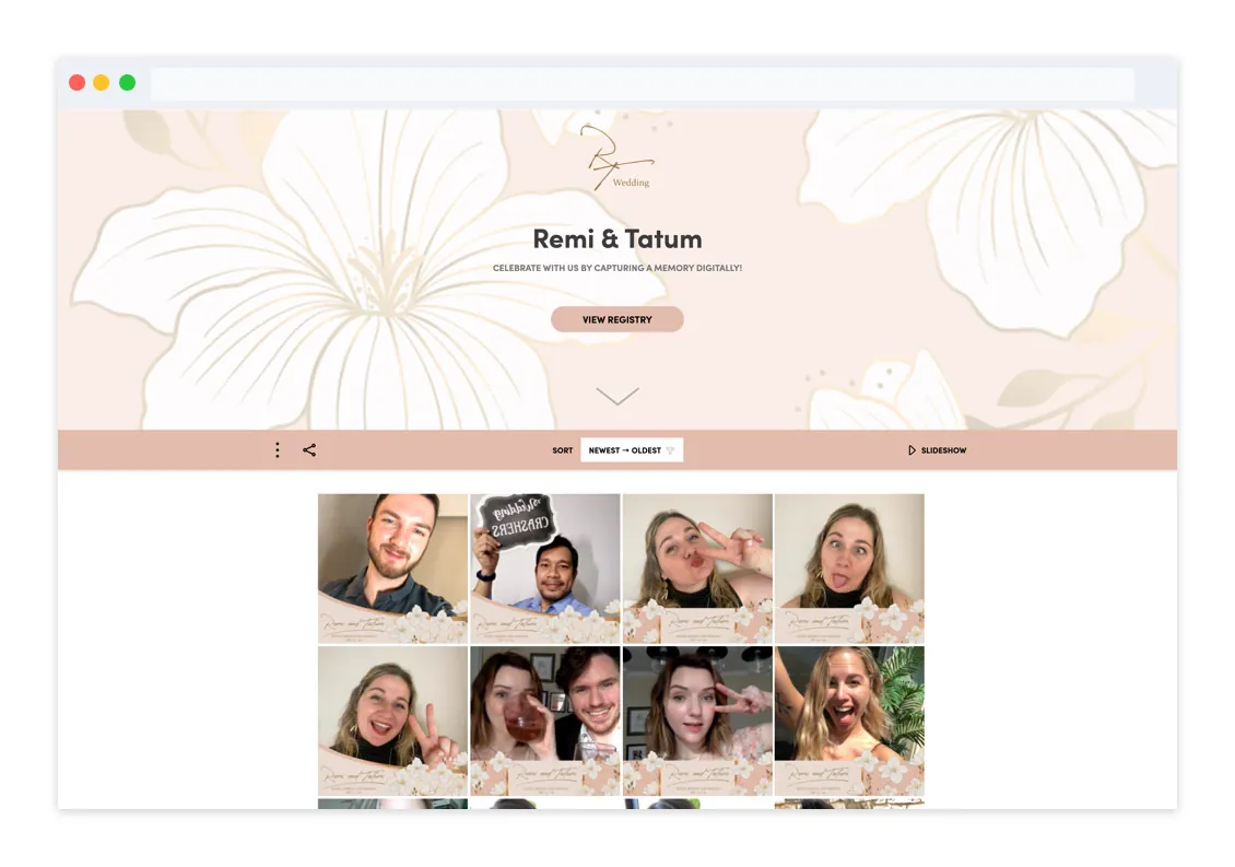 Event gallery web page